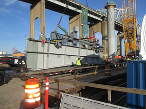 Hydraulic manipulator for positioning and lifting bridge support beams with remote controls